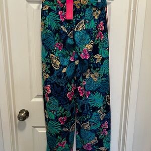 Lilly Pulitzer Green and Pink Cropped Pants